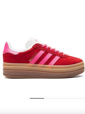 Adidas Gazelle Bold Sneakers Red Pink Women's 8 Platform